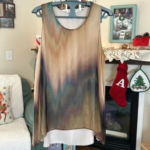 Lola & Sophie Silk OilSlick Sleeveless Top Size Medium